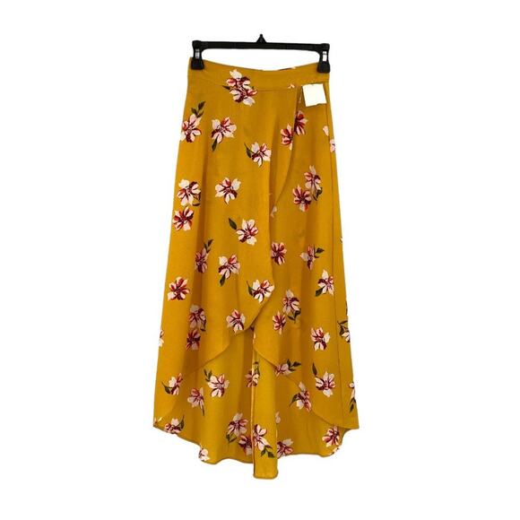Soprano Floral Surplice Skirt Mustard Yellow Size XS NWOT - Picture 3 of 9